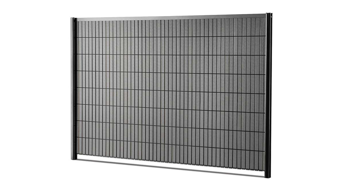 planeo WPC Streifen Set - Anthrazit L 250 x H 123-183cm
