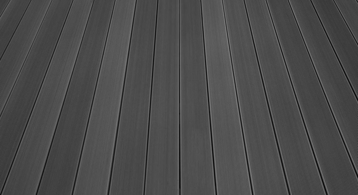 Komplett-Set TitanWood 3m Massivdiele Rillenstruktur dunkelgrau 30.4m² inkl. Alu-UK