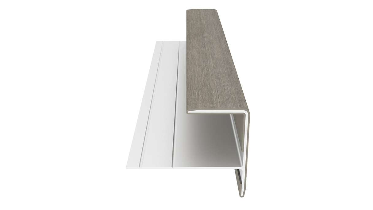 planeo LINEA - Alu CoEx Endprofil Hellgrau 3000 x 74 x 61 mm