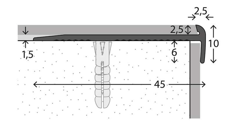 planeo Treppenkantenprofil 871 - 250 cm
