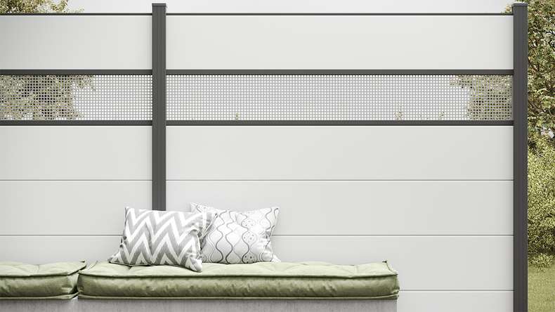 planeo Gardence Simply - PVC-Steckzaun Quadratisch Weiss 180 x 180 cm