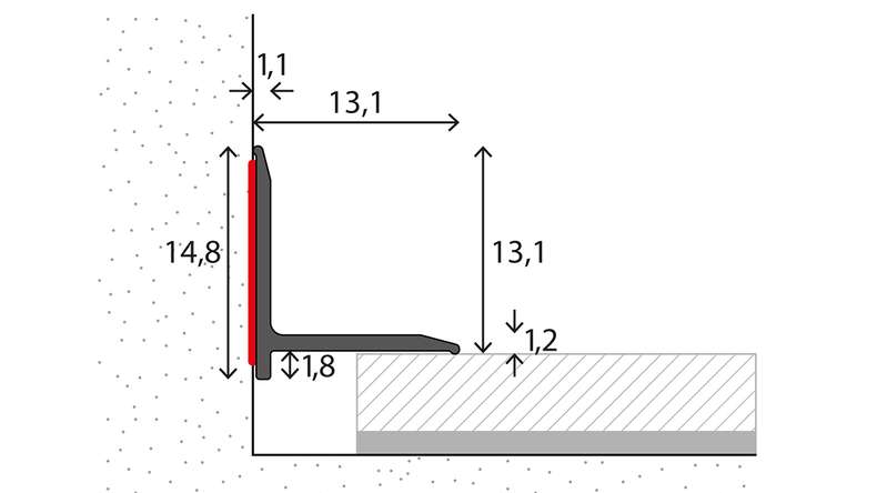 planeo Wandanschlussprofil 892 - 100 cm