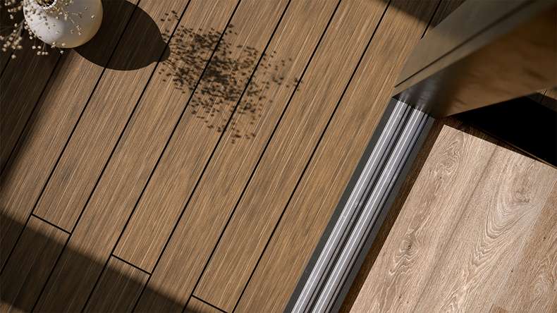 planeo AntikWood WPC-Terrasse Komplett-Set Massivdiele 3.6m (25.4m²) - Hellbraun antik gealtert