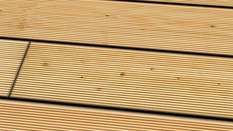 TerraWood Holzterrasse - Lärche Kanadisch - gerillt / genutet