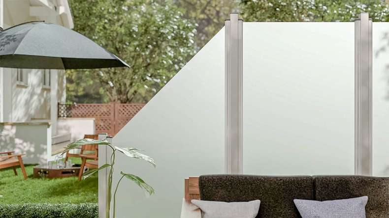 planeo Gardence Flair - Glas-Sichtschutz Schräg 90 x 180 cm