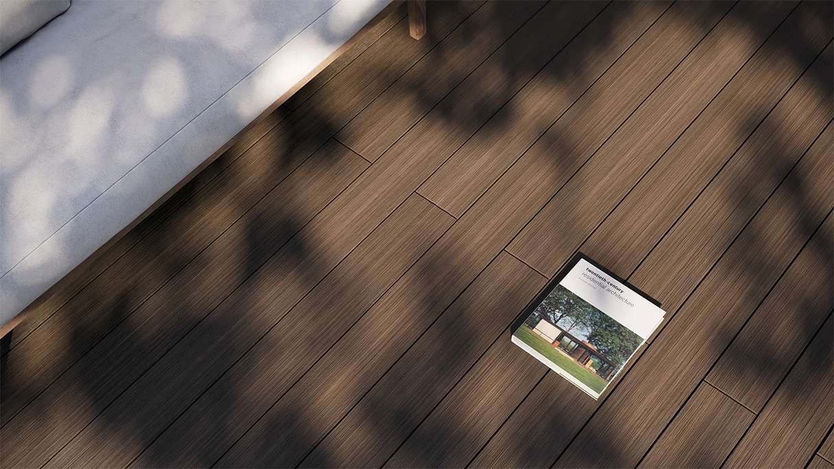 planeo AntikWood WPC Terrassendiele Massiv - Braun 3m antik gealtert