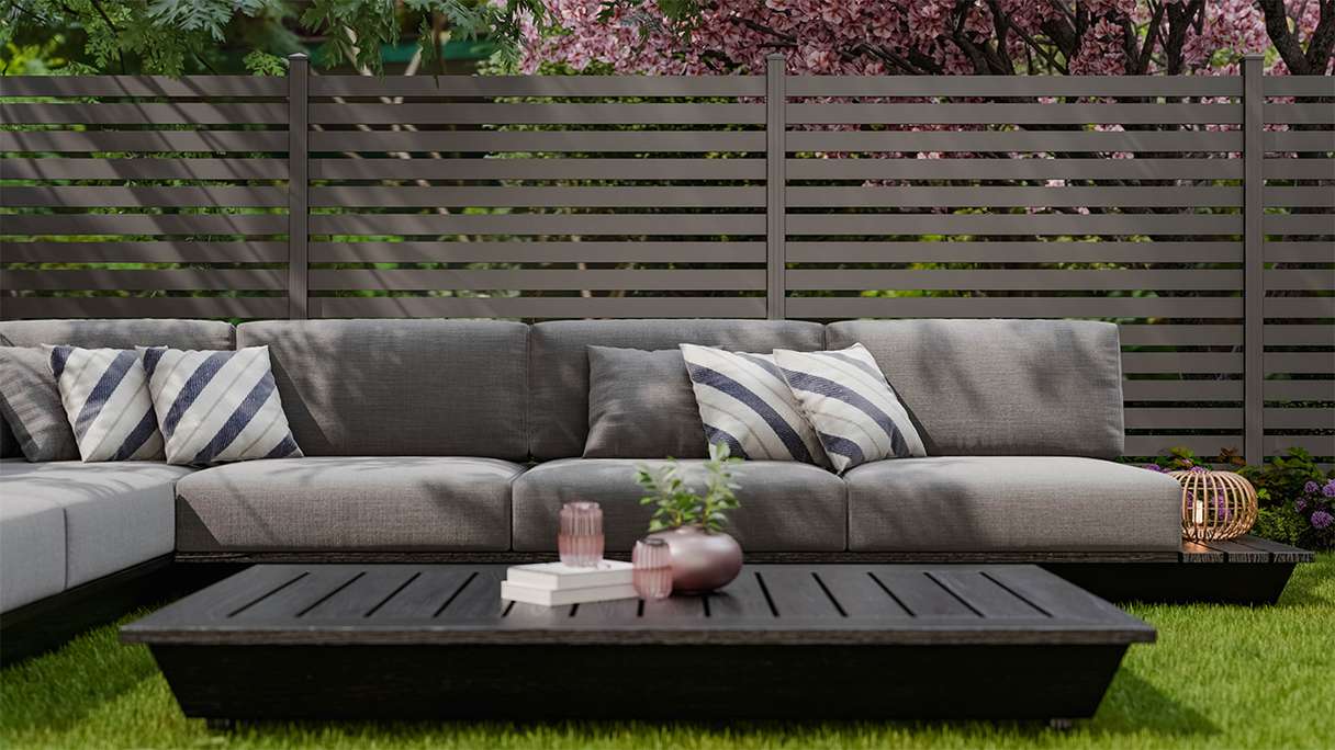 planeo Gardence Metallic Edge - Alu-Gartenzaun Quadratisch Anthrazit | DB703