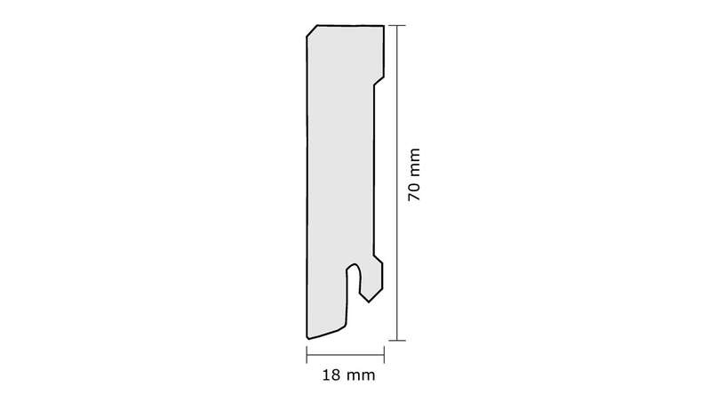 Wicanders MDF-Leiste foliert - Weiß Hamburger 18x70x2400mm (VWDE3110)