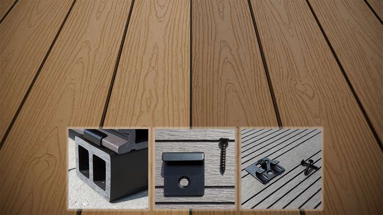 planeo CoEXWood WPC-Terrasse Komplett-Set Massivdiele 3.6m (31.75m²) - Sand/Karamell strukturiert