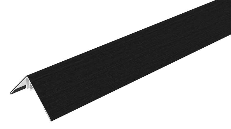 planeo LINEA - Alu CoEx Außeneckprofil Schwarz 3000 x 66 x 66 mm