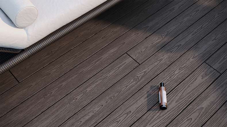 planeo CoEXWood WPC-Terrasse Komplett-Set Massivdiele 4.8m (40.92m²) - Hellbraun/Dunkelbraun strukturiert