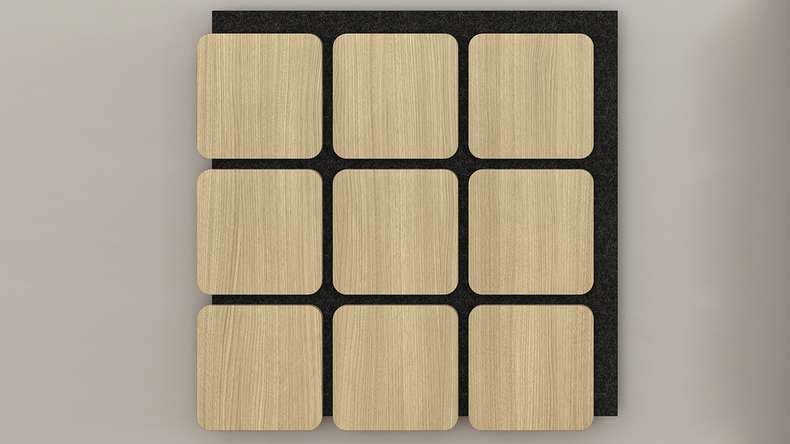 Skaben Akustikpaneele SilentWall - Quadrat Eiche Natur Hell - 60 x 58,5 cm