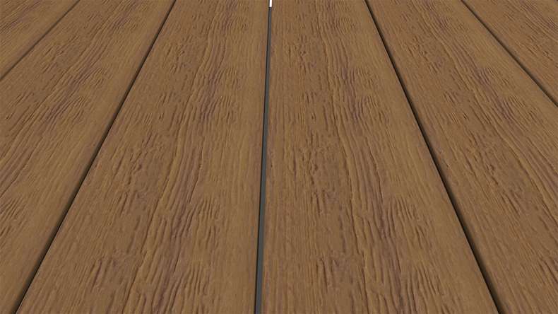 planeo ANTIKWoodline - WPC CoEx ummantelte Terrassendiele Verbundprofil leicht - Burma Teak 3m - rustikal/glatt gebürstet