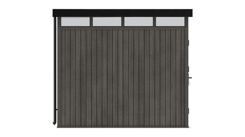 planeo WPC CoEx Flachdach Gartenhaus M - Dunkelgrau 250 x 250 x 226.5 cm