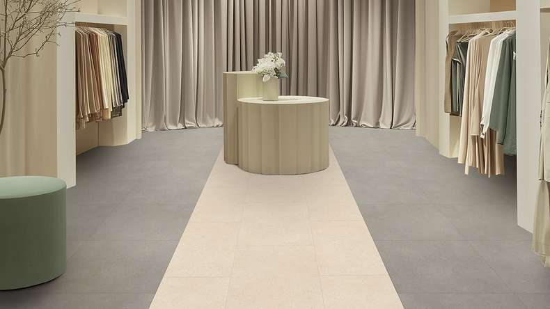 Gerflor Klick Vinyl Rigid - Creation 55 Clic Acoustic Backyard Light Beige | Trittschalldämmung integr. (61261712)