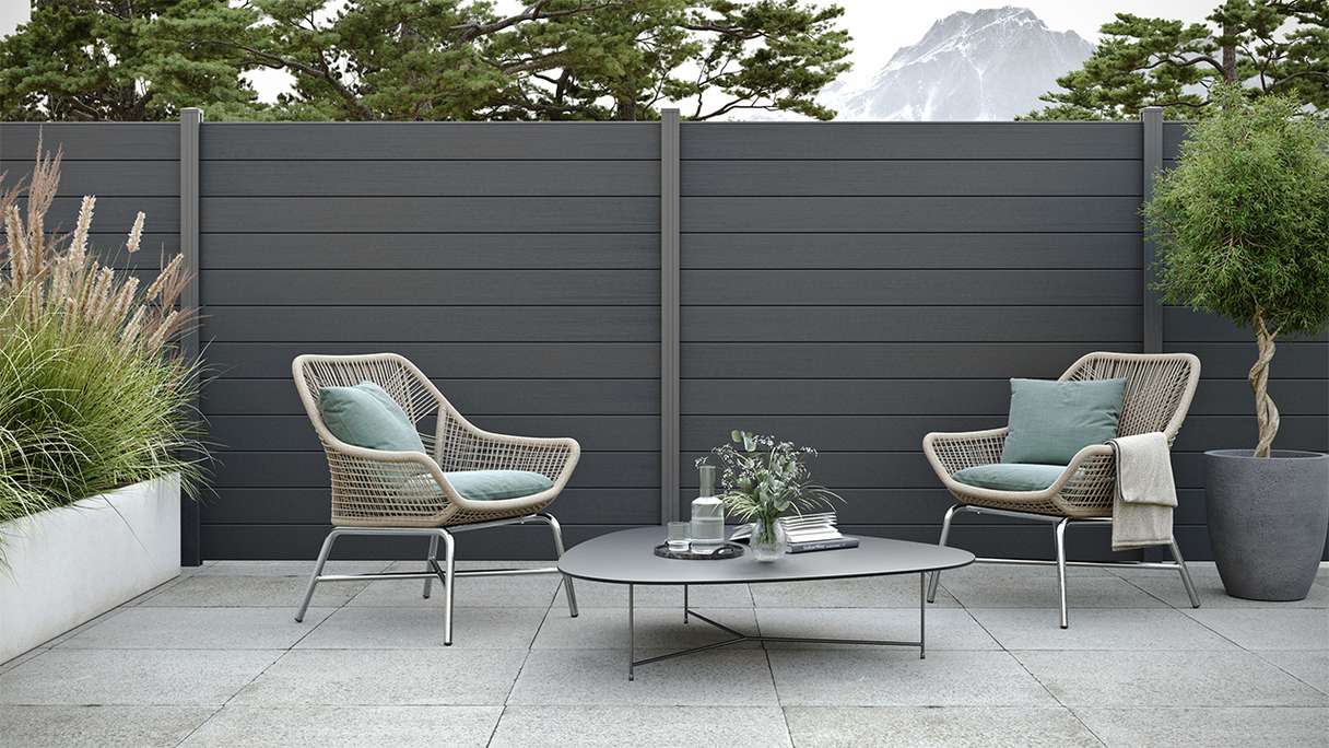 planeo Gardence Strong - BPC-Gartenzaun Quadratisch Anthrazitgrau
