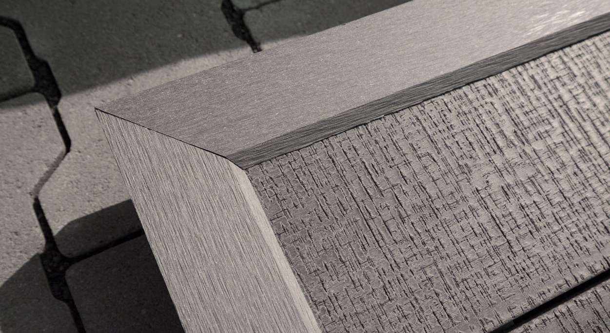 Komplett-Set TitanWood 3m Massivdiele Holzstruktur Hellgrau 42.3m² inkl. Alu-UK