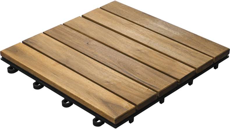 planeo Holz-Terrassenfliese Akazie 30x30 cm - 5 Stk - 0,45m²