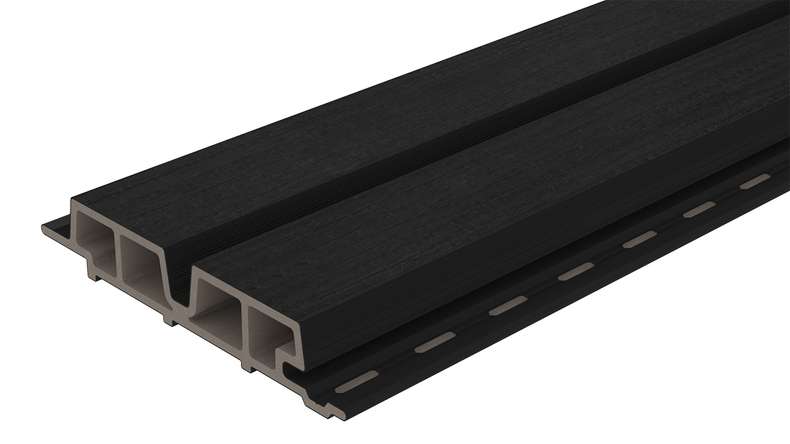 planeo LINEA Wide - WPC CoEx Fassadenverkleidung Schwarz 2900 x 181 mm
