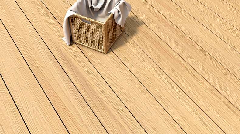 planeo MAXLine Nature - 3m WPC CoEx ummantelte XL Terrassendiele Verbundprofil leicht - Sand strukturiert/glatt gebürstet