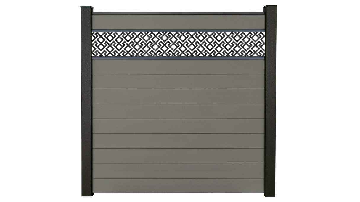 planeo Gardence Strong - BPC-Steckzaun Abstract Grau 180 x 180 cm