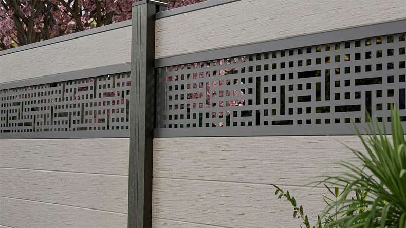 planeo Gardence Strong - BPC-Steckzaun Mesh Bi-Color Sand 180 x 180 cm