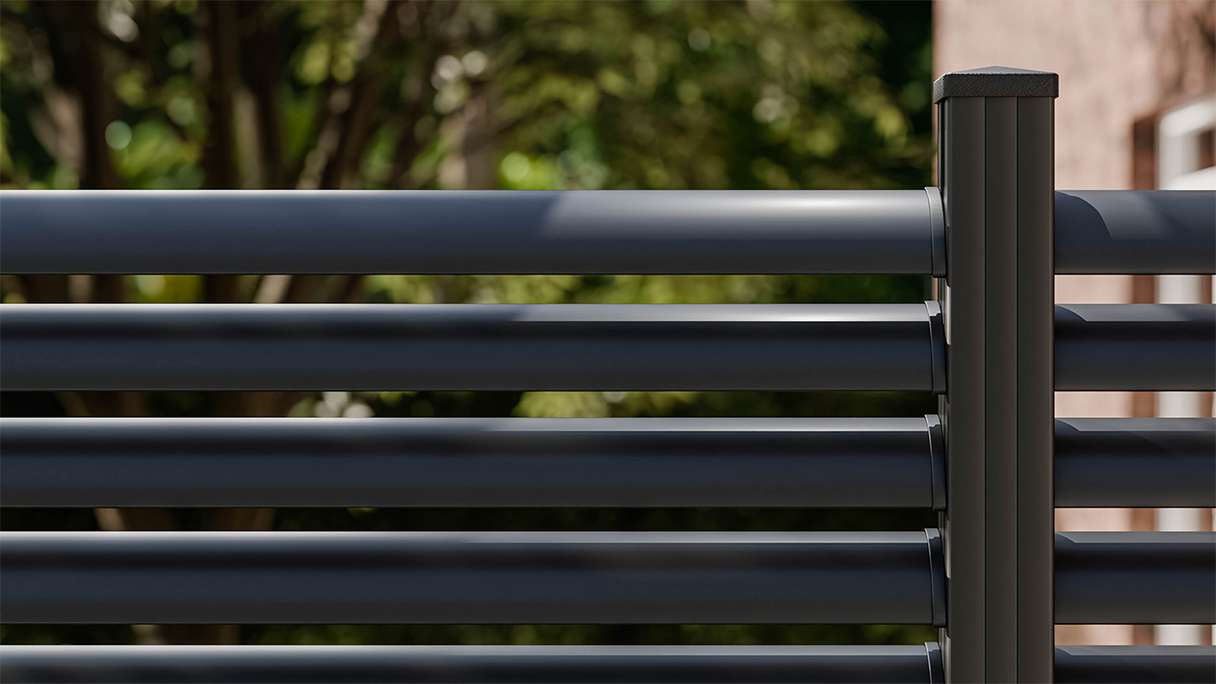 planeo Gardence Metallic Ellipse - Alu-Gartenzaun Quadratisch Anthrazit | DB703