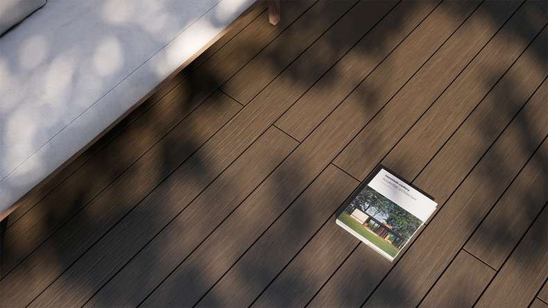 planeo AntikWood WPC-Terrasse Komplett-Set Massivdiele 4.8m (22.58m²) - Braun antik gealtert