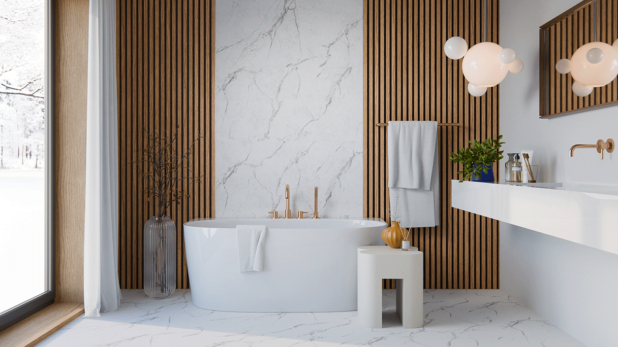 planeo Wandverkleidung SPC - CeraRock Tile Carrara Marble XL 280 x 117,5 cm