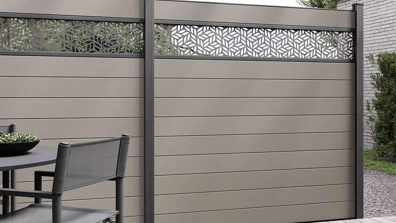 planeo Gardence Strong - BPC-Gartenzaun Quadratisch Grau