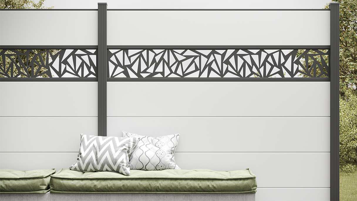 planeo Gardence Simply - PVC-Steckzaun Quadratisch Weiss 180 x 180 cm