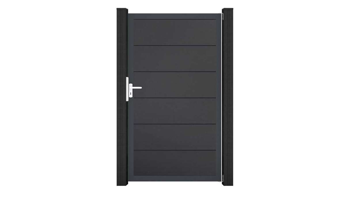 planeo Gardence Simply - PVC-Universaltor Anthrazitgrau mit Alu-Rahmen 100 x 180 cm
