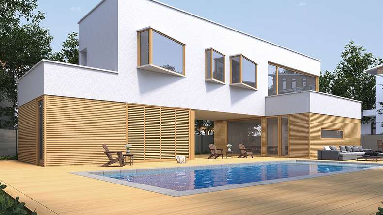 planeo LINEA Slim - WPC CoEx Fassadenverkleidung Sand 2900 x 215 mm