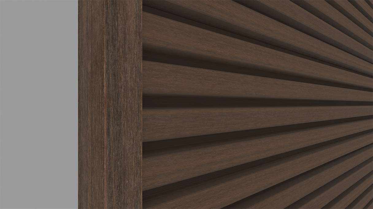 planeo LINEA - Alu CoEx Endprofil Ipe Braun 3000 x 74 x 61 mm