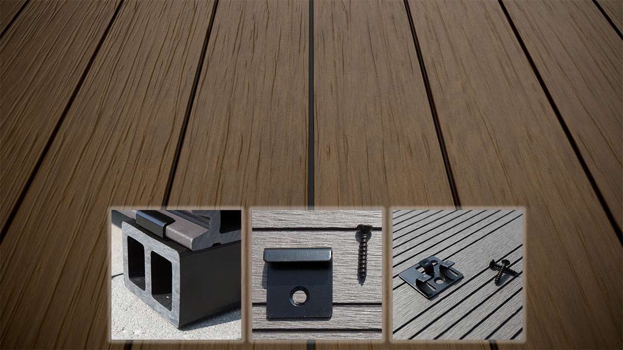 planeo AntikWood WPC-Terrasse Komplett-Set Massivdiele 4.2m (4.94m²) - Braun antik gealtert
