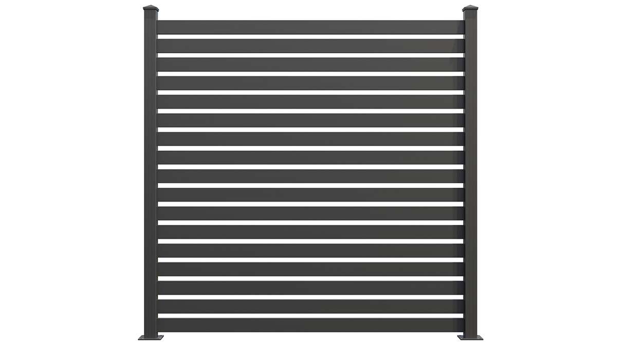 planeo Gardence Metallic Edge - Alu-Gartenzaun Quadratisch Anthrazit | DB703