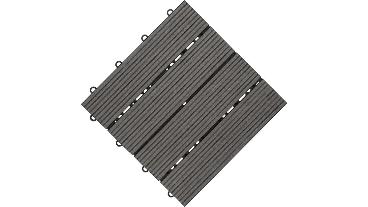 planeo WPC-Terrassenfliese anthrazit 30x30 cm - 6 Stk