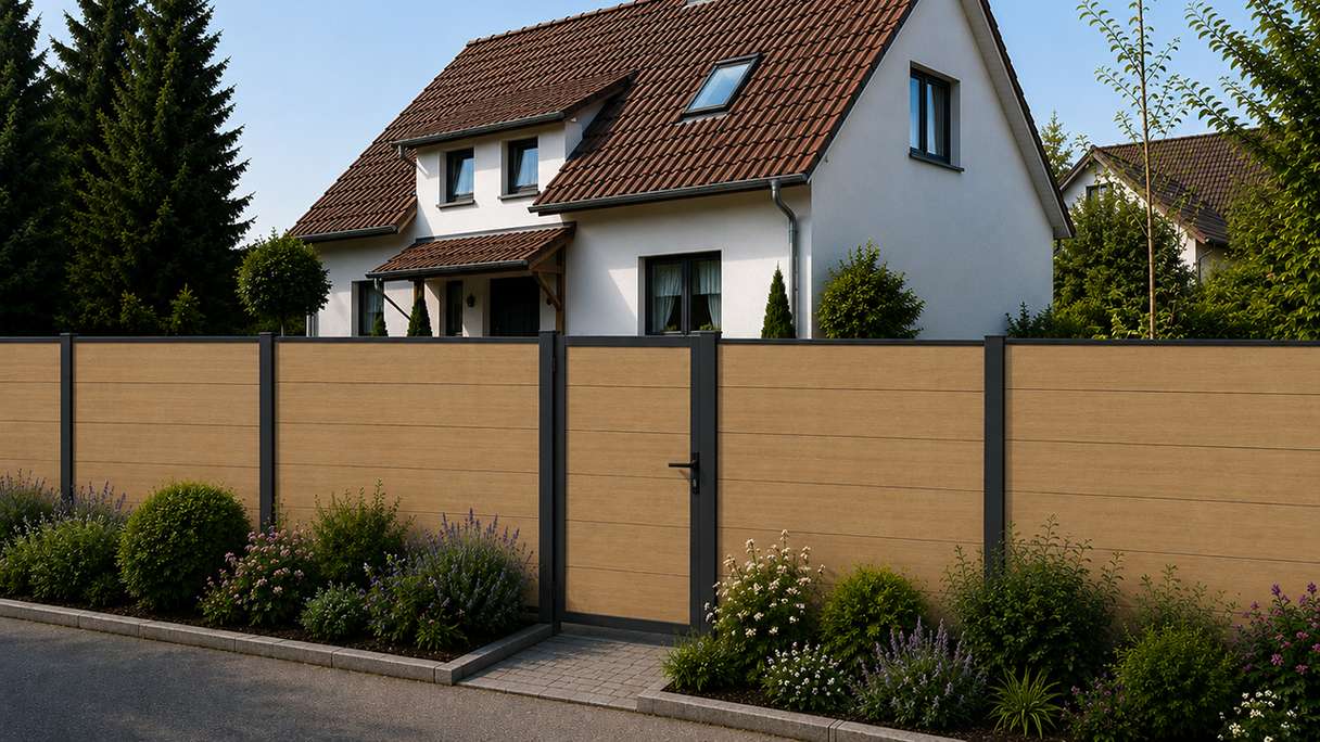 planeo INFINITY XL-Board - WPC CoEx Steckzaun Sand 176 x 183 cm