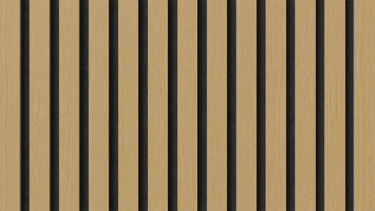 planeo Akustikpaneele - Eiche Natur 2480 x 600 x 21.5 mm | schwer entflammbar Brandschutz Klasse B