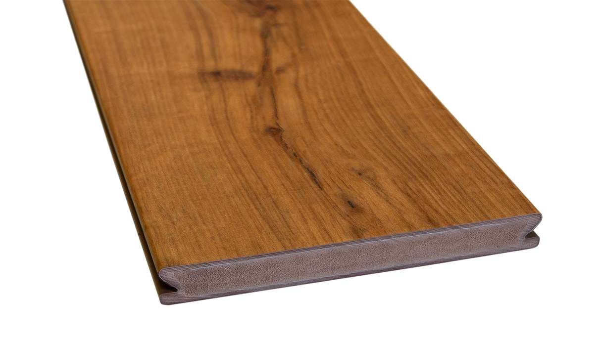 planeo Design Wood - BPC Terrassendiele Massiv breit - Smoked Oak strukturiert