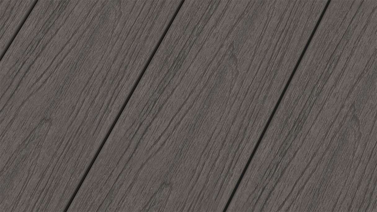 planeo MAXLine Nature - 3m WPC CoEx ummantelte XL Terrassendiele Verbundprofil leicht - Dunkelgrau strukturiert/glatt gebürstet