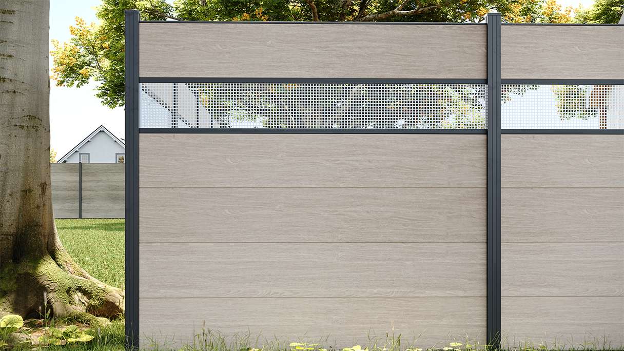 planeo Gardence Simply - PVC-Steckzaun Quadratisch Sheffield Oak