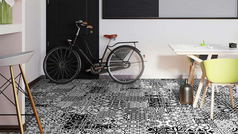 planeo Laminat - QUADRAIC Black & White Supermatt