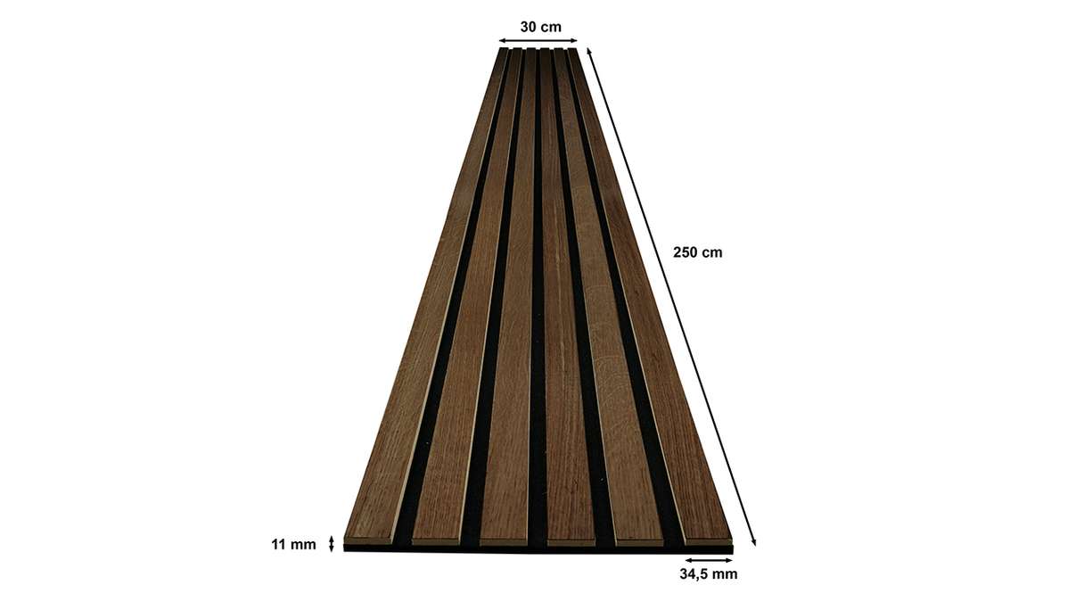 Skaben Akustikpaneele SilentWall Comfort - Eiche Dunkel - 250 x 30 cm