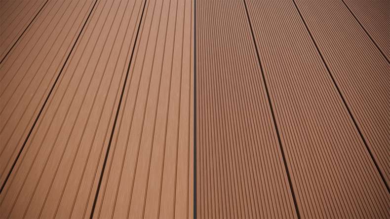 planeo LightWood WPC Terrassendiele Hohlkammer - Hellbraun 3.6m gerillt/genutet