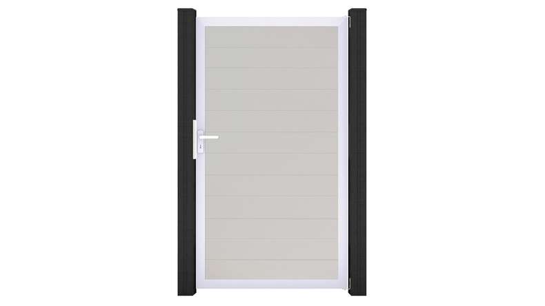 planeo Gardence Simply Small - PVC-Universaltor Weiss mit Alu-Rahmen 100 x 180 cm