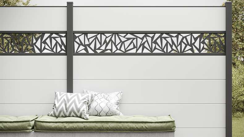 planeo Gardence Simply - PVC-Steckzaun Quadratisch Weiss 180 x 180 cm