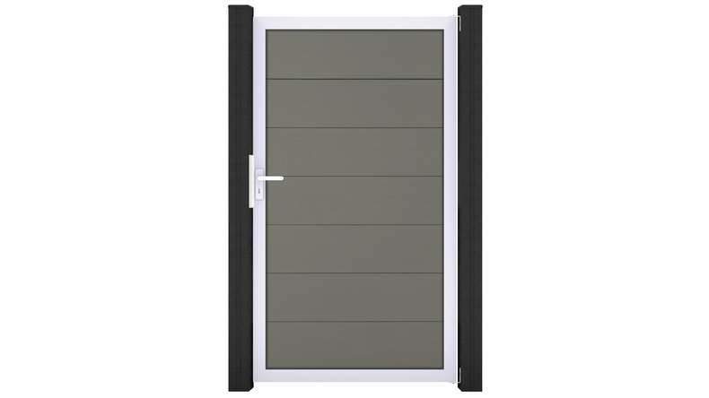 planeo Gardence Strong XL - BPC-Universaltor Grau mit Silber Alurahmen 180x100x4cm