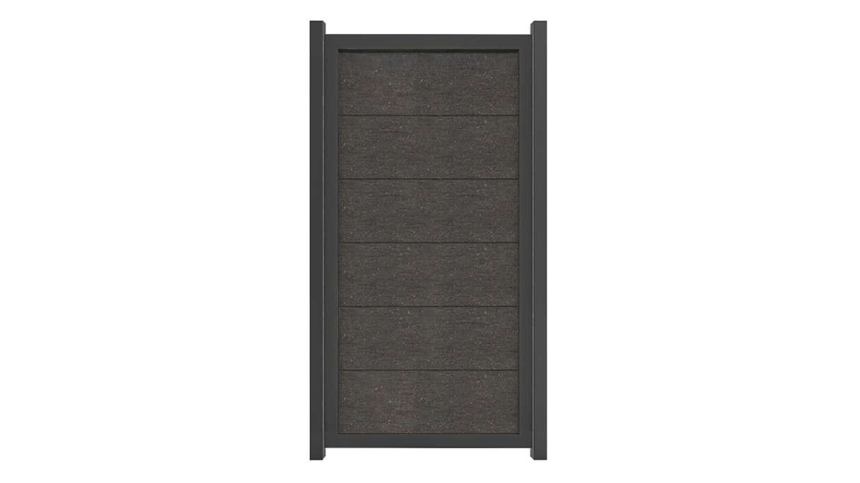 planeo Gardence Guard - BPC-Gartenzaun Hochkant Anthrazitgrau mit Alu-Rahmen in Anthrazit