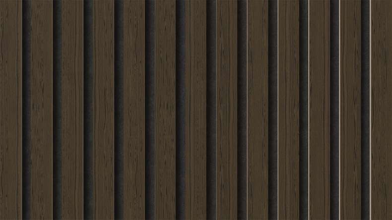 planeo Akustikpaneele - Eiche geräuchert 2480 x 600 x 21.5 mm | schwer entflammbar Brandschutz Klasse B